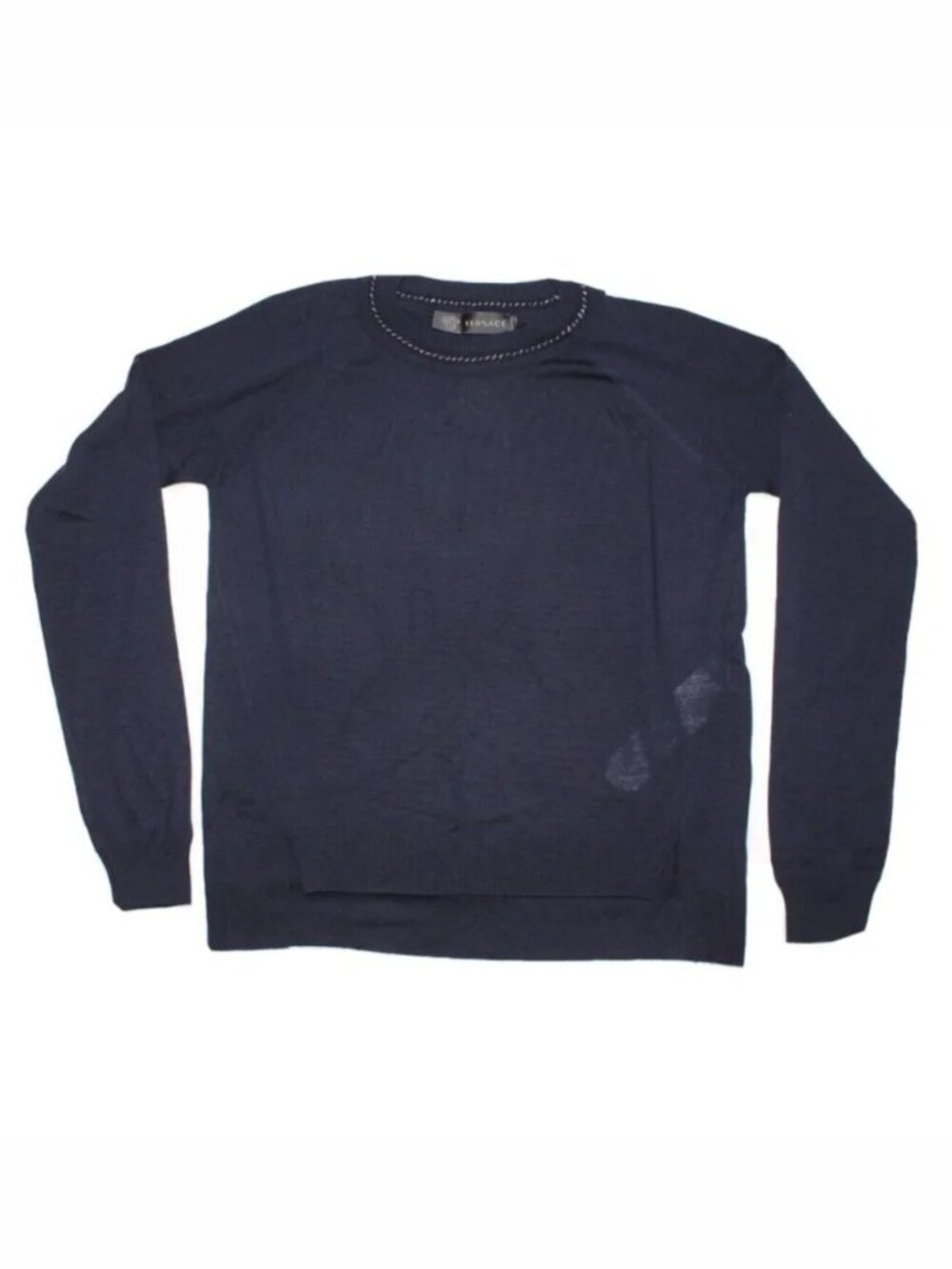 Authentic NWT Versace Women's Sweater Wool Navy Size Italy 40 $925 Retail
